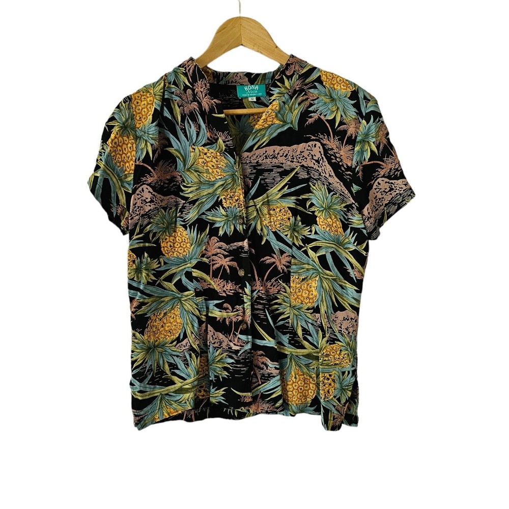 Hawaiian Shirt KONA MALIA Aloha Hawaii 40s 50s Style SMALL Pineapple